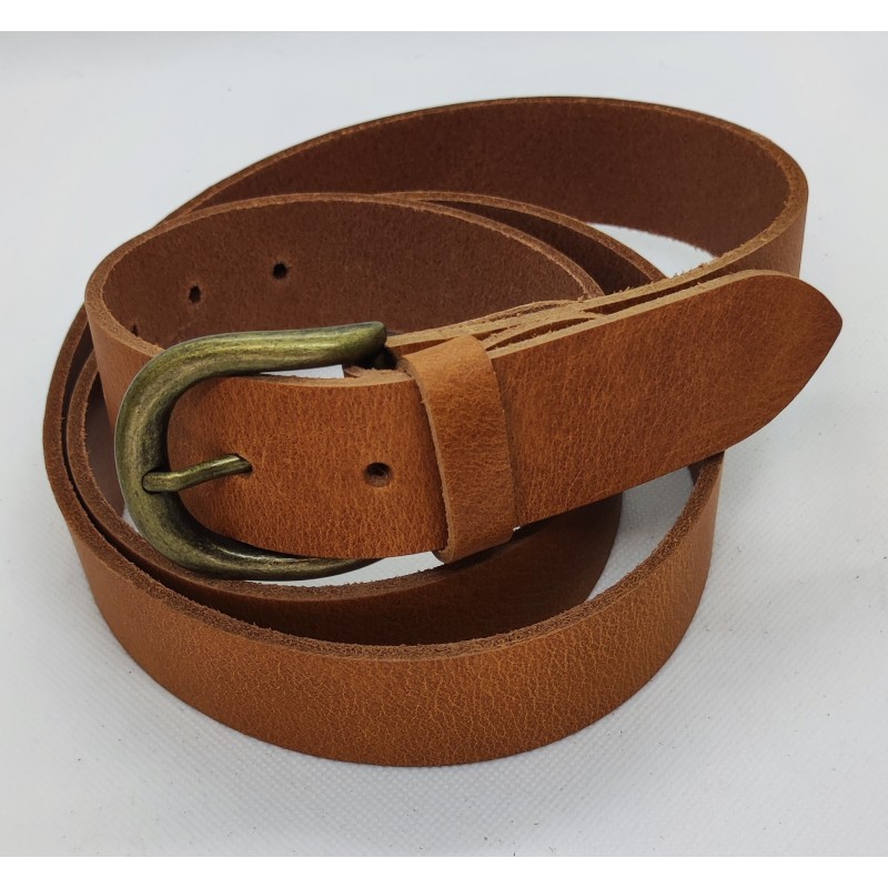 Ceinture Homme cuir véritable coloris cognac